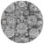 8' Gray Charcoal And Silver Round Floral Washable Indoor Outdoor Area Rug - Gray, Charcoal, Silver