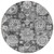 8' Gray Charcoal And Silver Round Floral Washable Indoor Outdoor Area Rug - Gray, Charcoal, Silver