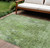 10' X 14' Olive Green And Artichoke Green Abstract Washable Indoor Outdoor Area Rug