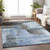10' X 14' Blue Gray And Dark Brown Abstract Washable Indoor Outdoor Area Rug