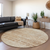 8' Copper Beige And Taupe Round Abstract Washable Indoor Outdoor Area Rug