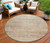 8' Copper Beige And Taupe Round Abstract Washable Indoor Outdoor Area Rug