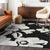 10' X 14' Black Gray And Silver Floral Washable Indoor Outdoor Area Rug