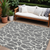 9' X 12' Gray And Ivory Geometric Washable Indoor Outdoor Area Rug