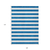 9' X 12' Navy Blue Striped Washable Non Skid Indoor Outdoor Area Rug