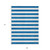9' X 12' Navy Blue Striped Washable Non Skid Indoor Outdoor Area Rug - Navy Blue