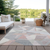 8' X 10' Blush Ivory And Gray Geometric Washable Indoor Outdoor Area Rug
