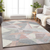 8' X 10' Blush Ivory And Gray Geometric Washable Indoor Outdoor Area Rug