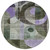 8' Olive Green Purple And Gray Round Geometric Washable Indoor Outdoor Area Rug