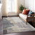 8' X 10' Gray Charcoal And Beige Abstract Washable Indoor Outdoor Area Rug