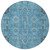 8' Sky Blue And Gray Round Oriental Washable Indoor Outdoor Area Rug