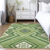 9' X 12' Green Ivory And Beige Tribal Washable Indoor Outdoor Area Rug