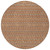 8' Orange And Taupe Round Striped Washable Indoor Outdoor Area Rug