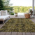 8' X 10' Coffee and Gray Oriental Washable Non Skid Indoor Outdoor Area Rug