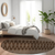 8' Chocolate Taupe And Copper Round Tribal Washable Indoor Outdoor Area Rug