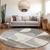 8' Taupe Gray And Ivory Round Geometric Washable Indoor Outdoor Area Rug