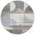 8' Taupe Gray And Ivory Round Geometric Washable Indoor Outdoor Area Rug