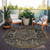 8' Brown Round Medallion Washable Indoor Outdoor Area Rug