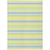 9' X 12' Blue and Yellow Striped Washable Non Skid Indoor Outdoor Area Rug