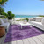 8' X 10' Eggplant Floral Medallion Washable Non Skid Indoor Outdoor Area Rug