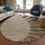 8' Brown Taupe And Beige Round Abstract Washable Indoor Outdoor Area Rug - Brown, Taupe, Beige