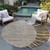 8' Brown Taupe And Beige Round Abstract Washable Indoor Outdoor Area Rug - Brown, Taupe, Beige