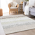 8' X 10' Ivory Beige And Taupe Striped Washable Indoor Outdoor Area Rug