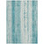 10' X 14' Teal Blue And Ivory Striped Washable Indoor Outdoor Area Rug - 608219376222