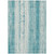10' X 14' Teal Blue And Ivory Striped Washable Indoor Outdoor Area Rug - 608219376222
