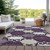 9' X 12' Eggplant And Ivory Trellis Washable Indoor Outdoor Area Rug