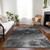 8' X 10' Gray Charcoal And Silver Abstract Washable Indoor Outdoor Area Rug