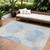 10' X 14' Ivory Blue And Taupe Polka Dot Washable Indoor Outdoor Area Rug