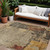 10' X 14' Khaki Charcoal And Terra Cotta Abstract Washable Indoor Outdoor Area Rug