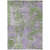 8' X 10' Green and Purple Abstract Washable Non Skid Indoor Outdoor Area Rug