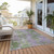 8' X 10' Green and Purple Abstract Washable Non Skid Indoor Outdoor Area Rug