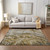 8' X 10' Brown Taupe And Gold Abstract Washable Indoor Outdoor Area Rug