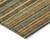10' X 14' Coral Gold And Green Striped Washable Indoor Outdoor Area Rug
