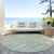 8' Artichoke Green And Ivory Round Abstract Washable Indoor Outdoor Area Rug