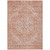 9' X 12' Coral And Pink Oriental Washable Indoor Outdoor Area Rug