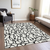 9' X 12' Ivory And Black Geometric Washable Indoor Outdoor Area Rug