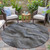 8' Taupe And Ivory Round Abstract Washable Indoor Outdoor Area Rug - Taupe, Ivory