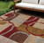 9' X 12' Wheat And Burgundy Geometric Washable Indoor Outdoor Area Rug