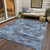 8' X 10' Denim Blue And Blue Abstract Washable Indoor Outdoor Area Rug - Denim Blue, Blue