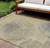 9' X 12' Beige Taupe And Gray Abstract Washable Indoor Outdoor Area Rug
