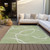 10' X 14' Artichoke Green And Ivory Abstract Washable Indoor Outdoor Area Rug Transitional Style - Artichoke Green, Ivory Color