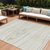 8' X 10' Ivory Beige And Taupe Faux Bois Washable Indoor Outdoor Area Rug