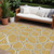 9' X 12' Gold Gray And Ivory Abstract Washable Indoor Outdoor Area Rug - Gold, Gray, Ivory