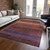 9' X 12' Orange Copper And Purple Striped Washable Indoor Outdoor Area Rug
