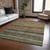 8' X 10' Brown And Gray Striped Washable Indoor Outdoor Area Rug