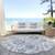 8' Silver Gray And Taupe Round Floral Washable Indoor Outdoor Area Rug